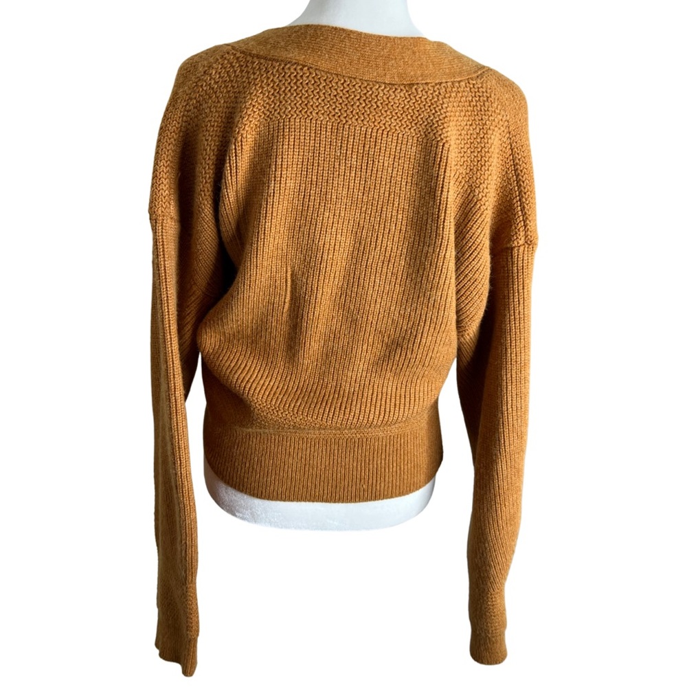 7 For All Mankind Mustard Button-Front Ribbed Cardigan - Picture 4 of 11